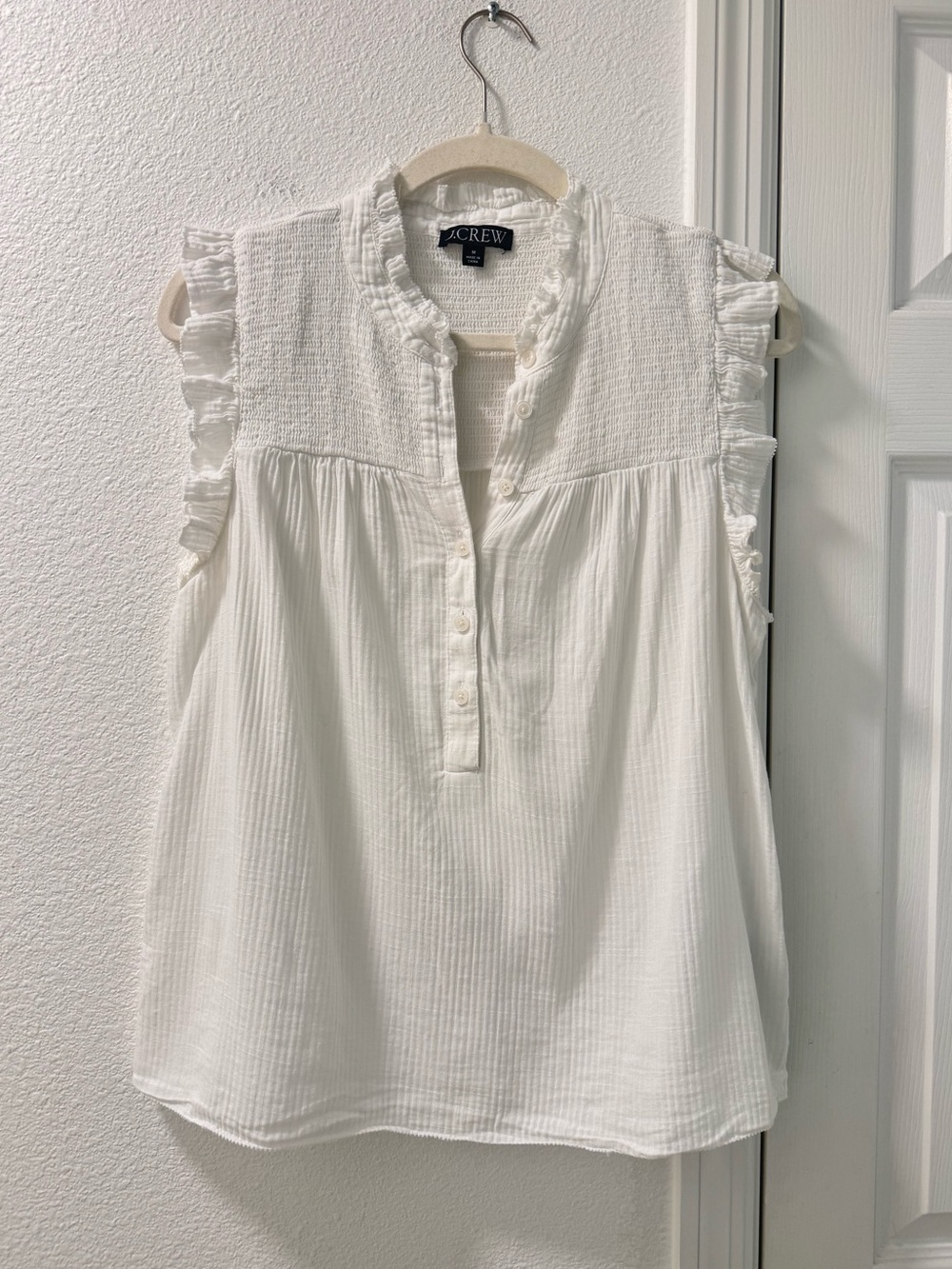J.Crew Jcrew Garden top in soft gauze women’s size medium in white
